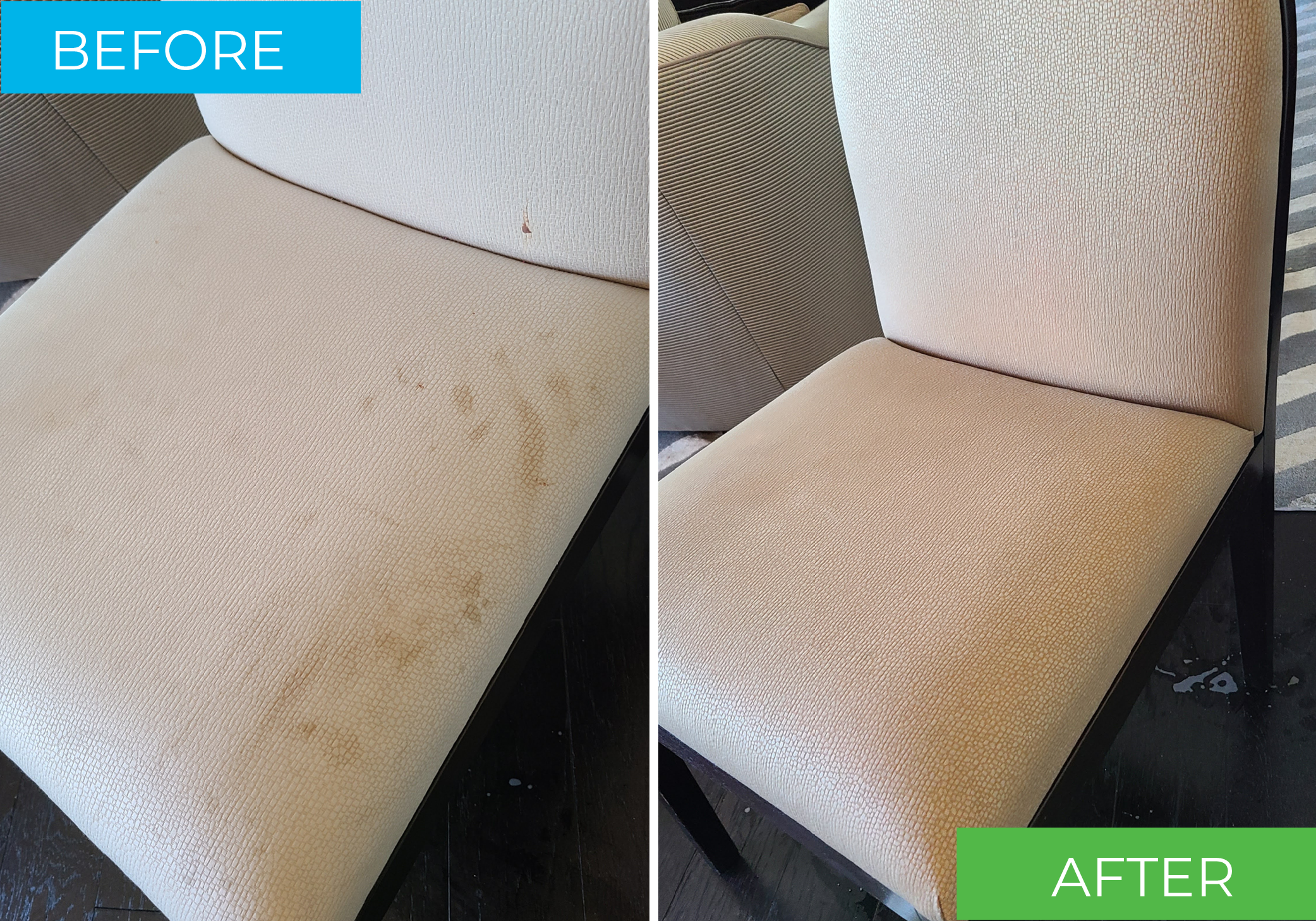 Upholstery Cleaning Services before and after picture