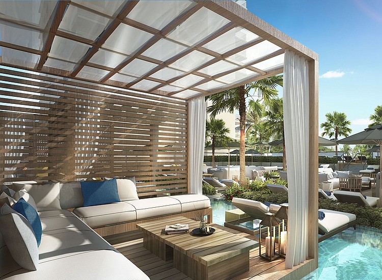 Professional deep cleaning of cabana upholstery at a high end hotel in Hawaii